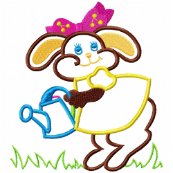 Rabbits Embroidery Design 8